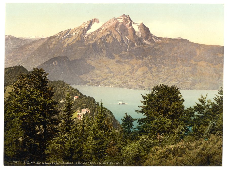 Bürgenstock und Pilatus über dem Vierwaldstättersee in der Schweiz