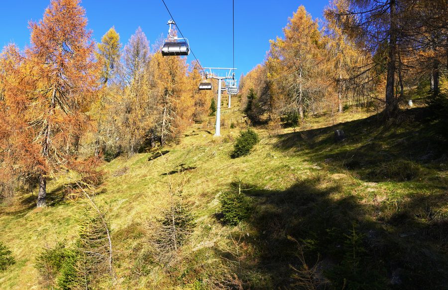 Gerlitzen-Gipfelbahn im Bereich Pölling in Kärnten