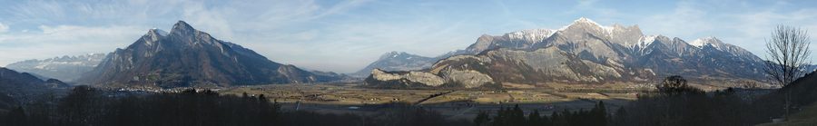 Panorama des Sarganserlands vom Internat Sonnenberg in Vilters