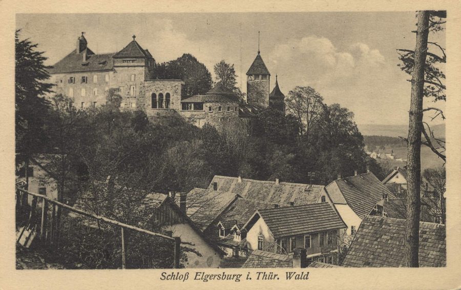 Historische Stadtansicht von Elgersburg mit Schloss