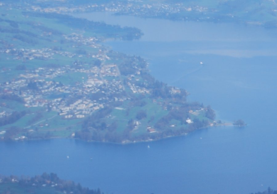 Meggen seen from Pilatus in the canton of Lucerne, Switzerland