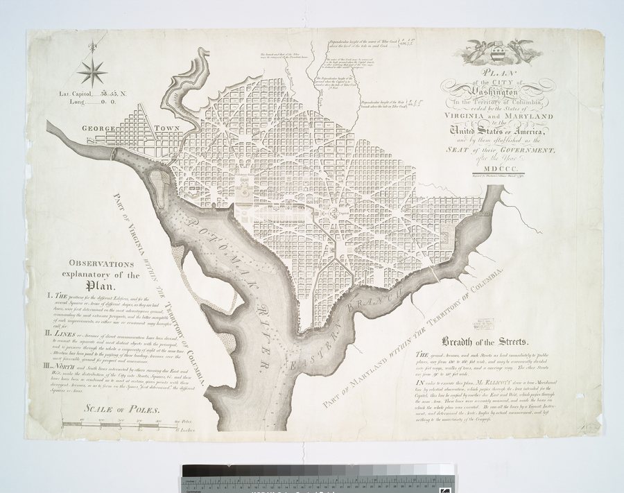 File:Plan of the city of Washington in the territory of Columbia - ceded by the states of Virginia and Maryland to the United States of America, and by them established as the seat of their government, (NYPL b15255319-434417).jpg