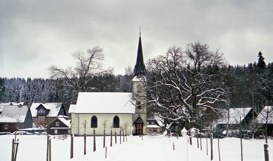 Historische Holzkirche in Elend im Harz