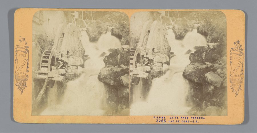 File:Gezicht op de Fiumelatte rivier nabij Varenna Fieume Latte près Varenna, Lac de Como (titel op object) Vues d'Italie (serietitel op object), RP-F-F06876.jpg